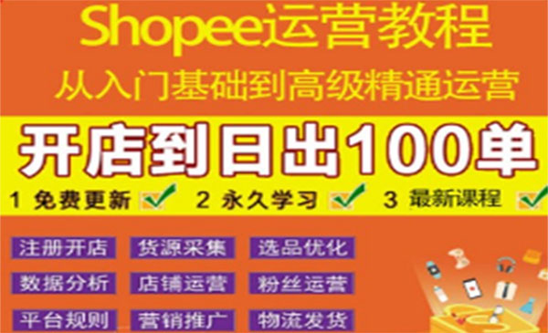 跨境电商全套视频从0-1详细教程，能让你快速玩转shopee虾皮-178分享