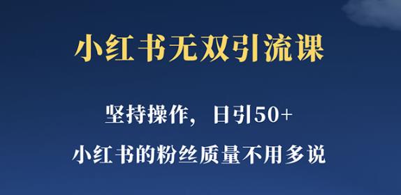 小红书无双课一天引50+女粉，不用做视频发视频，小白也很容易上手拿到结果【仅揭秘】-旺仔资源库