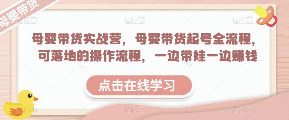 母婴带货实战营，母婴带货起号全流程，可落地的操作流程，一边带娃一边赚钱（附素材）-178分享