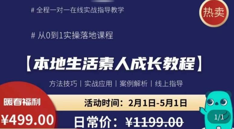 本地生活素人成长教程，​从0-1落地实操课程，方法技术，实战应用，案例解析-旺仔资源库