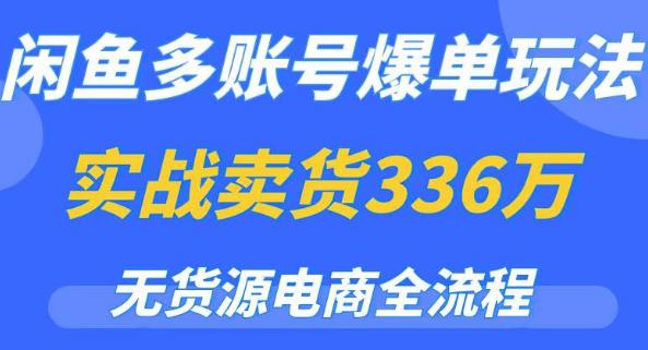 闲鱼多账号爆单玩法，无货源电商全流程，超简单的0门槛变现项目【揭秘】-178分享