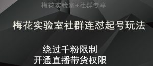 梅花实验室社群连怼起号玩法，视频号绕过千粉限制，开通直播带货权限【揭秘】-178分享