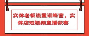 实体老板流量训练营，实体店短视频直播获客-178分享