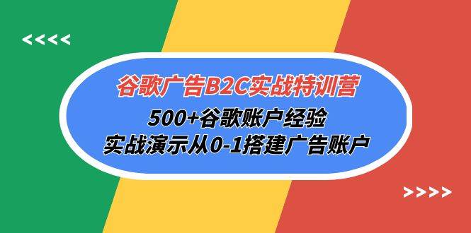 （10096期）谷歌广告B2C实战特训营，500+谷歌账户经验，实战演示从0-1搭建广告账户-旺仔资源库