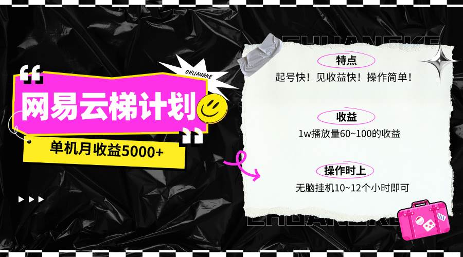 （10063期）最新网易云梯计划网页版，单机月收益5000+！可放大操作-旺仔资源库