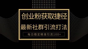 创业粉捷径!最新被动引流方法大揭秘,实现每日100+精准引流-旺仔资源库