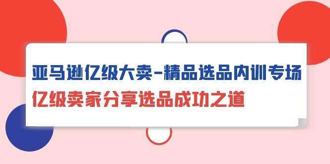 （10034期）亚马逊亿级大卖-精品选品内训专场，亿级卖家分享选品成功之道-旺仔资源库