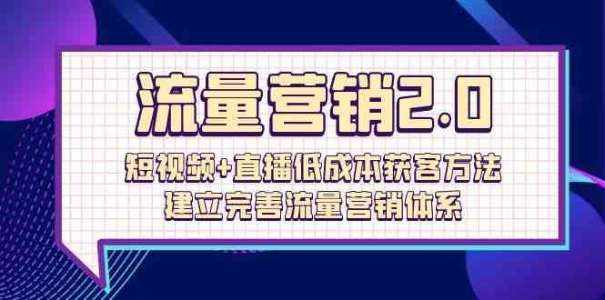 流量营销2.0：短视频+直播低成本获客方法，建立完善流量营销体系（72节）-旺仔资源库