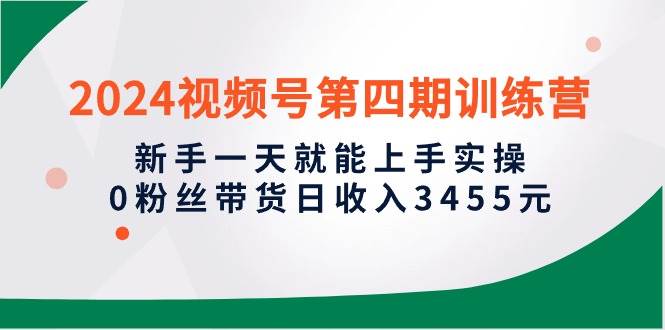 （10157期）2024视频号第四期训练营，新手一天就能上手实操，0粉丝带货日收入3455元-旺仔资源库