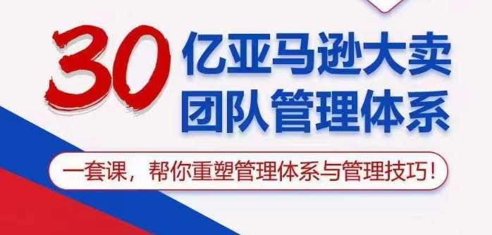 30亿亚马逊大卖团队管理体系，一套课帮你重塑管理体系与管理技巧-旺仔资源库