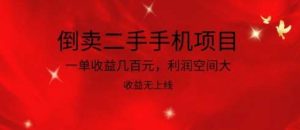 倒卖二手手机项目，一单收益几百元，利润空间大，收益高，收益无上线【揭秘】-旺仔资源库