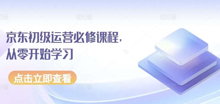 京东初级运营必修课程，从零开始学习-旺仔资源库