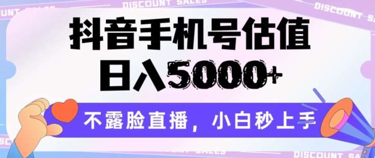 抖音手机号估值，日入5000+，不露脸直播，小白秒上手【揭秘】-旺仔资源库