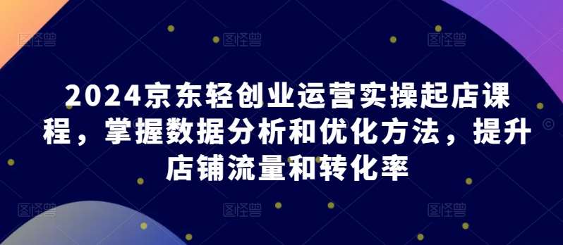 2024京东轻创业运营实操起店课程，掌握数据分析和优化方法，提升店铺流量和转化率-旺仔资源库