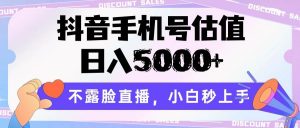 抖音手机号估值，日入5000+，不露脸直播，小白秒上手-旺仔资源库