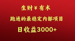 高手赚钱的秘密，生财有术跑通的最稳定内部项目，每天收益几千+，月入过N万，你不…-旺仔资源库