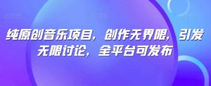 纯原创音乐项目，创作无界限，引发无限讨论，全平台可发布【揭秘】-旺仔资源库