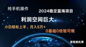 2024新蓝海项目 无门槛高利润长期稳定 纯手机操作 单日收益3000+ 小白当天上手-旺仔资源库