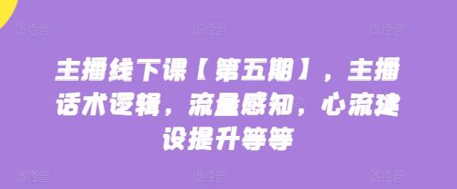 主播线下课【第五期】，主播话术逻辑，流量感知，心流建设提升等等-旺仔资源库