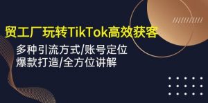 （10302期）外贸工厂玩转TikTok高效获客，多种引流方式/账号定位/爆款打造/全方位讲解-旺仔资源库