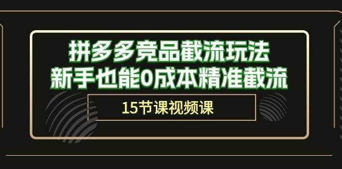 （10301期）拼多多竞品截流玩法，新手也能0成本精准截流（15节课）-旺仔资源库