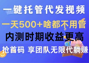 （10327期）一键托管代发视频，一天500+啥都不用管，内测时期收益更高，抢首码，享…-旺仔资源库