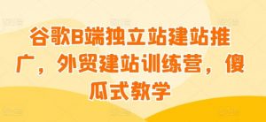 谷歌B端独立站建站推广，外贸建站训练营，傻瓜式教学-旺仔资源库