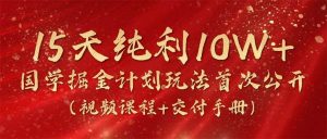 （10405期）15天纯利10W+，国学掘金计划2024玩法全网首次公开（视频课程+交付手册）-旺仔资源库