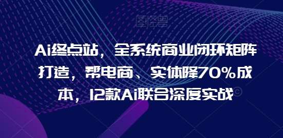 Ai终点站，全系统商业闭环矩阵打造，帮电商、实体降70%成本，12款Ai联合深度实战-旺仔资源库