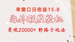 （10475期）海外联盟装机 单窗口日收益15.8 变现20000+ 野路子玩法-旺仔资源库