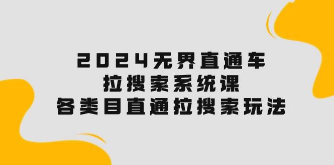 （10508期）2024无界直通车·拉搜索系统课：各类目直通车 拉搜索玩法！-旺仔资源库