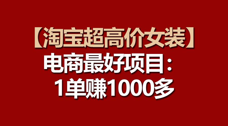 （10514期）【淘宝超高价女装】电商最好项目：一单赚1000多-旺仔资源库