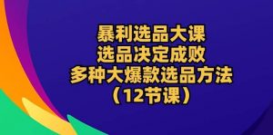 （10521期）暴利 选品大课：选品决定成败，教你多种大爆款选品方法（12节课）-旺仔资源库