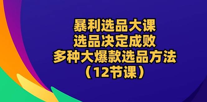 （10521期）暴利 选品大课：选品决定成败，教你多种大爆款选品方法（12节课）-旺仔资源库