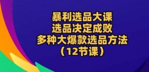 暴利选品大课：选品决定成败，教你多种大爆款选品方法-旺仔资源库