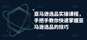 亚马逊选品实操课程，手把手教你快速掌握亚马逊选品的技巧-旺仔资源库