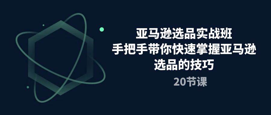 （10533期）亚马逊选品实战班，手把手带你快速掌握亚马逊选品的技巧（20节课）-旺仔资源库