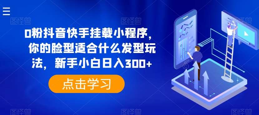 0粉抖音快手挂载小程序，你的脸型适合什么发型玩法，新手小白日入300+【揭秘】-旺仔资源库