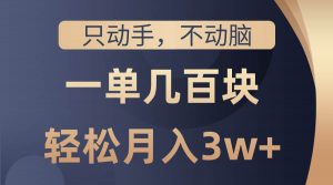 （10561期）只动手不动脑，一单几百块，轻松月入3w+，看完就能直接操作，详细教程-旺仔资源库