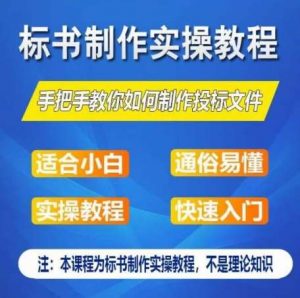 标书制作实操教程，手把手教你如何制作授标文件，零基础一周学会制作标书-旺仔资源库