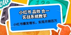小红书品效合一实战系统教学：小红书爆发增长，实现月销百万-旺仔资源库