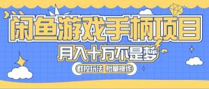 （10600期）闲鱼游戏手柄项目，轻松月入过万 最真实的好项目-旺仔资源库