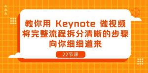 ynot做视频，将完整流程e 拆分清晰的步骤，向你细细道来节课-22-旺仔资源库