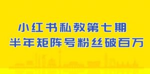 (10650期）小红书-私教第七期，小红书90天涨粉18w，1周涨粉破万 半年矩阵号粉丝破百万-旺仔资源库