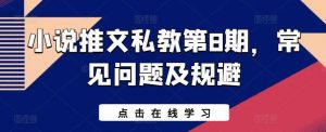 小说推文私教第8期，常见问题及规避-旺仔资源库