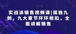 实战派销售视频课|孤独九剑，九大章节环环相扣，全面讲解销售-旺仔资源库