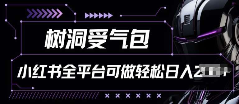 小红书等全平台树洞受气包项目，轻松日入一两张【揭秘】-旺仔资源库