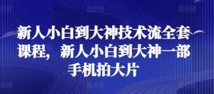 新人小白到大神技术流全套课程，新人小白到大神一部手机拍大片-旺仔资源库