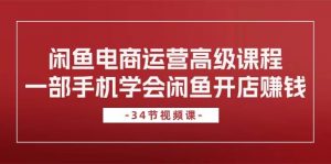 （10686期）闲鱼电商运营高级课程，一部手机学会闲鱼开店赚钱（34节课）-旺仔资源库