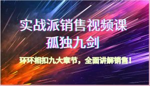 实战派销售视频课-孤独九剑，环环相扣九大章节，全面讲解销售（62节）-旺仔资源库